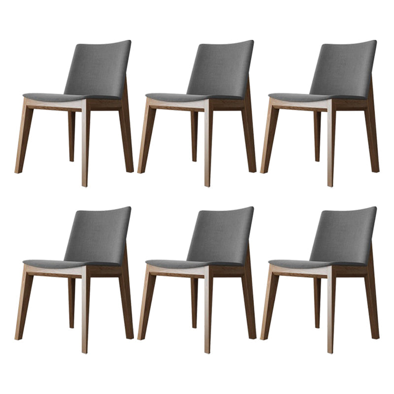 Scandinavian Oak Parsons Side Chair Linen Dining Chair with Natural Legs Grey 6 Piece Set Brown Clearhalo ' kitchen&dining_furn' 'Dining Chairs' 'Dining Tables & Seating' 'dining_chair' 'furn' 'furn_dining_chair' 'Furniture' 'furniture_dining_chair' 'Kitchen & Dining Furniture' 'kitchen' 3576090