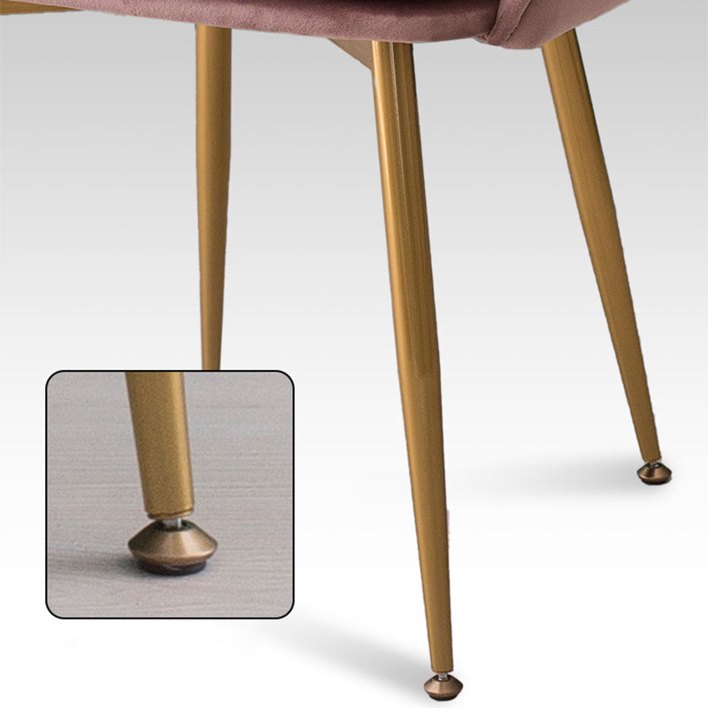 Glam Dining Room Chair Solid Back Side Chair with 4 Metal Legs for Home Use Clearhalo ' kitchen&dining_furn' 'Dining Chairs' 'Dining Tables & Seating' 'dining_chair' 'furn' 'furn_dining_chair' 'Furniture' 'furniture_dining_chair' 'Kitchen & Dining Furniture' 'kitchen' 3576102