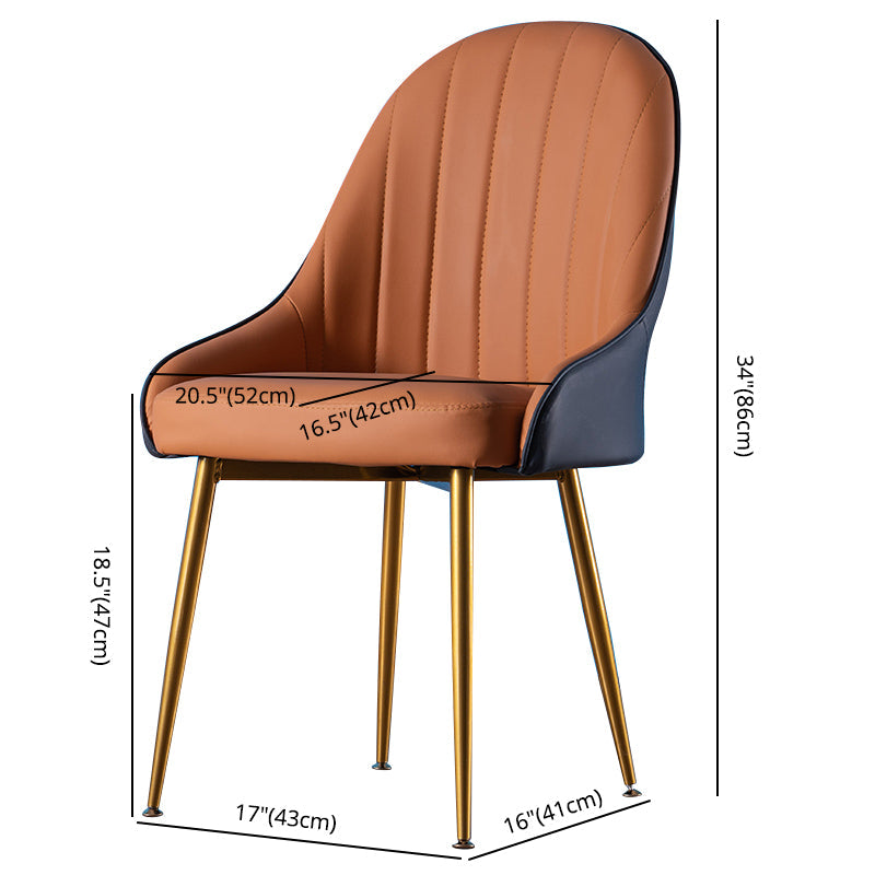 Glam Dining Room Chair Solid Back Side Chair with 4 Metal Legs for Home Use Clearhalo ' kitchen&dining_furn' 'Dining Chairs' 'Dining Tables & Seating' 'dining_chair' 'furn' 'furn_dining_chair' 'Furniture' 'furniture_dining_chair' 'Kitchen & Dining Furniture' 'kitchen' 3576103
