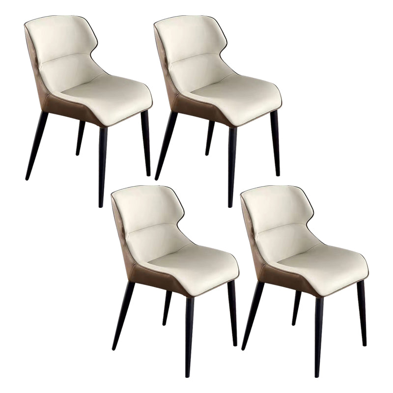 Modern Cushioned Dining Chair 32"H Wingback Parsons Chair with Metal Base for Restaurant Off-White 4 Piece Set Clearhalo ' kitchen&dining_furn' 'Dining Chairs' 'Dining Tables & Seating' 'dining_chair' 'furn' 'furn_dining_chair' 'Furniture' 'furniture_dining_chair' 'Kitchen & Dining Furniture' 'kitchen' 3576109