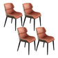 Modern Cushioned Dining Chair 32"H Wingback Parsons Chair with Metal Base for Restaurant Orange 4 Piece Set Clearhalo ' kitchen&dining_furn' 'Dining Chairs' 'Dining Tables & Seating' 'dining_chair' 'furn' 'furn_dining_chair' 'Furniture' 'furniture_dining_chair' 'Kitchen & Dining Furniture' 'kitchen' 3576115