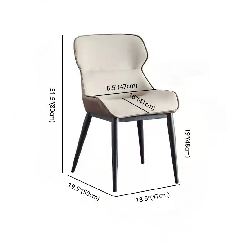 Modern Cushioned Dining Chair 32"H Wingback Parsons Chair with Metal Base for Restaurant Clearhalo ' kitchen&dining_furn' 'Dining Chairs' 'Dining Tables & Seating' 'dining_chair' 'furn' 'furn_dining_chair' 'Furniture' 'furniture_dining_chair' 'Kitchen & Dining Furniture' 'kitchen' 3576120