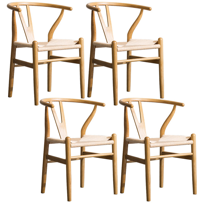 Wood Modern Dining Arm Chair with Color Cushion Wishbone Chair for Home Natural Pink 4 Piece Set Clearhalo ' kitchen&dining_furn' 'Dining Chairs' 'Dining Tables & Seating' 'dining_chair' 'furn' 'furn_dining_chair' 'Furniture' 'furniture_dining_chair' 'Kitchen & Dining Furniture' 'kitchen' 3576129