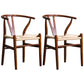 Wood Modern Dining Arm Chair with Color Cushion Wishbone Chair for Home Walnut Natural 2 Piece Set Clearhalo ' kitchen&dining_furn' 'Dining Chairs' 'Dining Tables & Seating' 'dining_chair' 'furn' 'furn_dining_chair' 'Furniture' 'furniture_dining_chair' 'Kitchen & Dining Furniture' 'kitchen' 3576139