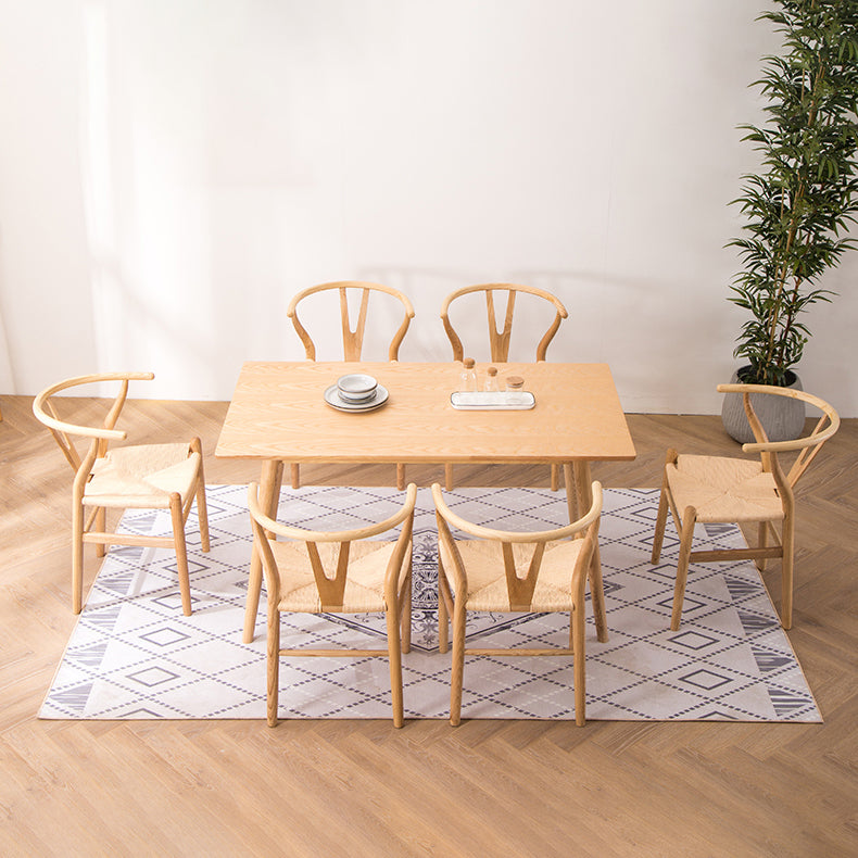 Wood Modern Dining Arm Chair with Color Cushion Wishbone Chair for Home Clearhalo ' kitchen&dining_furn' 'Dining Chairs' 'Dining Tables & Seating' 'dining_chair' 'furn' 'furn_dining_chair' 'Furniture' 'furniture_dining_chair' 'Kitchen & Dining Furniture' 'kitchen' 3576141