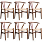 Wood Modern Dining Arm Chair with Color Cushion Wishbone Chair for Home Walnut Natural 6 Piece Set Clearhalo ' kitchen&dining_furn' 'Dining Chairs' 'Dining Tables & Seating' 'dining_chair' 'furn' 'furn_dining_chair' 'Furniture' 'furniture_dining_chair' 'Kitchen & Dining Furniture' 'kitchen' 3576143