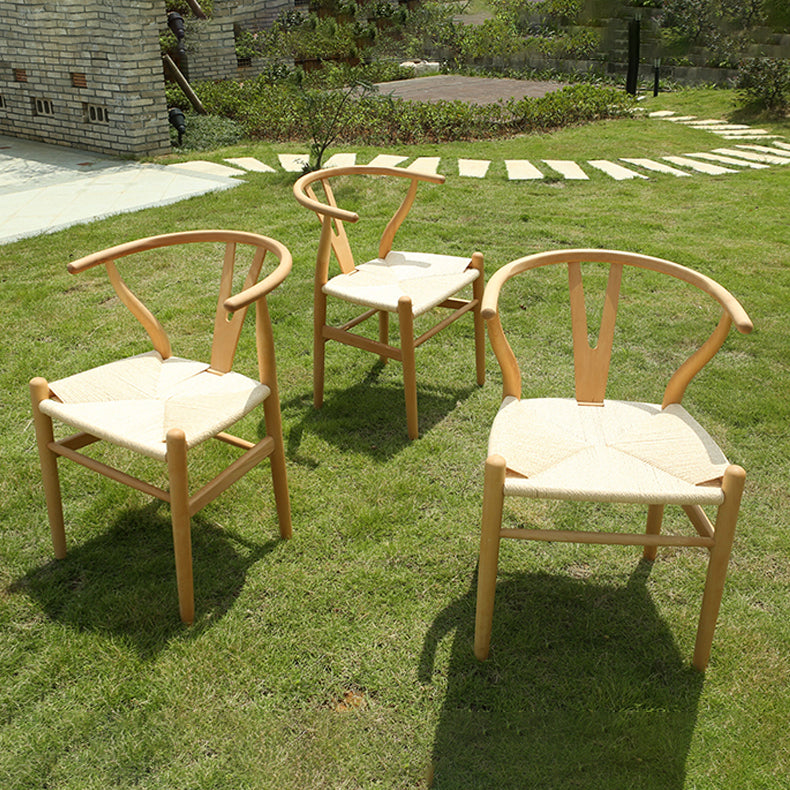 Wood Modern Dining Arm Chair with Color Cushion Wishbone Chair for Home Clearhalo ' kitchen&dining_furn' 'Dining Chairs' 'Dining Tables & Seating' 'dining_chair' 'furn' 'furn_dining_chair' 'Furniture' 'furniture_dining_chair' 'Kitchen & Dining Furniture' 'kitchen' 3576144