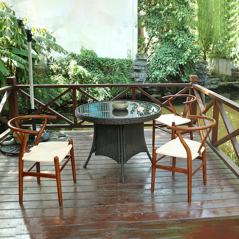 Wood Modern Dining Arm Chair with Color Cushion Wishbone Chair for Home Clearhalo ' kitchen&dining_furn' 'Dining Chairs' 'Dining Tables & Seating' 'dining_chair' 'furn' 'furn_dining_chair' 'Furniture' 'furniture_dining_chair' 'Kitchen & Dining Furniture' 'kitchen' 3576146