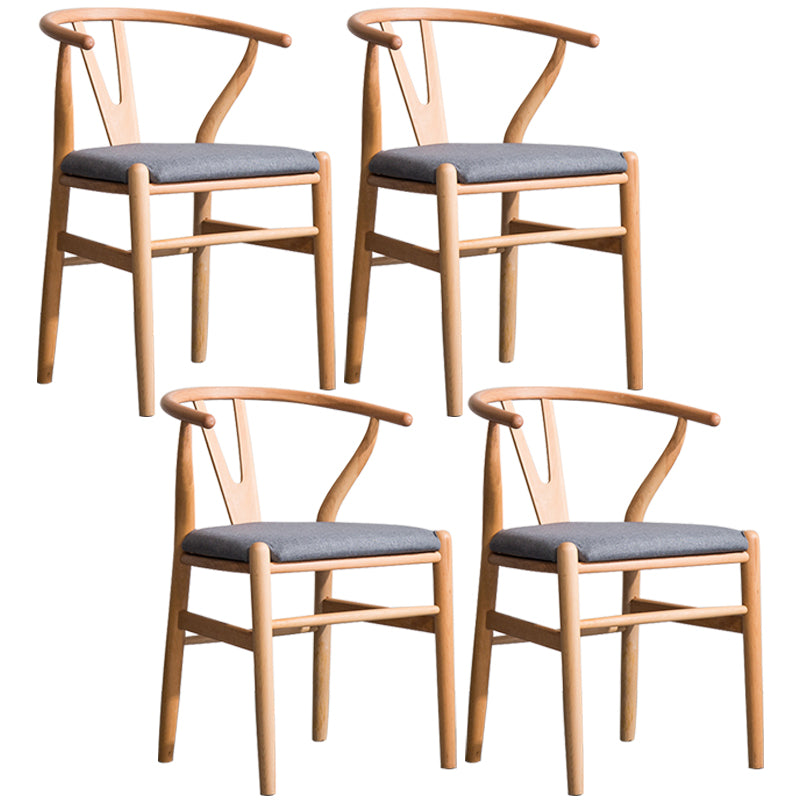 Wood Modern Dining Arm Chair with Color Cushion Wishbone Chair for Home Natural Silver 4 Piece Set Clearhalo ' kitchen&dining_furn' 'Dining Chairs' 'Dining Tables & Seating' 'dining_chair' 'furn' 'furn_dining_chair' 'Furniture' 'furniture_dining_chair' 'Kitchen & Dining Furniture' 'kitchen' 3576147