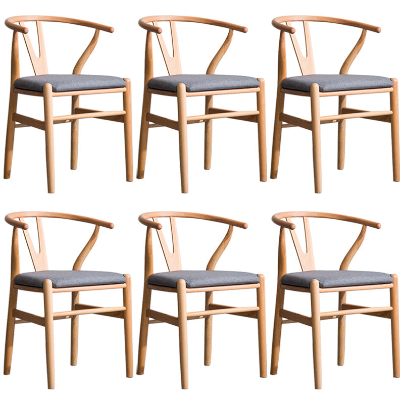 Wood Modern Dining Arm Chair with Color Cushion Wishbone Chair for Home Natural Silver 6 Piece Set Clearhalo ' kitchen&dining_furn' 'Dining Chairs' 'Dining Tables & Seating' 'dining_chair' 'furn' 'furn_dining_chair' 'Furniture' 'furniture_dining_chair' 'Kitchen & Dining Furniture' 'kitchen' 3576148