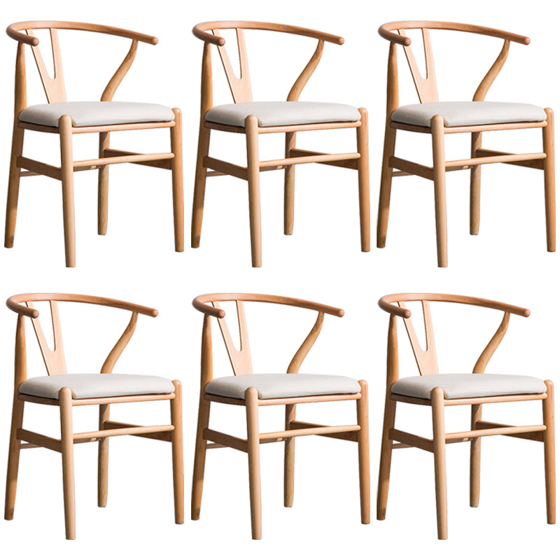 Wood Modern Dining Arm Chair with Color Cushion Wishbone Chair for Home Natural Beige 6 Piece Set Clearhalo ' kitchen&dining_furn' 'Dining Chairs' 'Dining Tables & Seating' 'dining_chair' 'furn' 'furn_dining_chair' 'Furniture' 'furniture_dining_chair' 'Kitchen & Dining Furniture' 'kitchen' 3576157