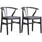 Wood Modern Dining Arm Chair with Color Cushion Wishbone Chair for Home Black Gray 2 Piece Set Clearhalo ' kitchen&dining_furn' 'Dining Chairs' 'Dining Tables & Seating' 'dining_chair' 'furn' 'furn_dining_chair' 'Furniture' 'furniture_dining_chair' 'Kitchen & Dining Furniture' 'kitchen' 3576158