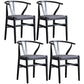 Wood Modern Dining Arm Chair with Color Cushion Wishbone Chair for Home Black Gray 4 Piece Set Clearhalo ' kitchen&dining_furn' 'Dining Chairs' 'Dining Tables & Seating' 'dining_chair' 'furn' 'furn_dining_chair' 'Furniture' 'furniture_dining_chair' 'Kitchen & Dining Furniture' 'kitchen' 3576159
