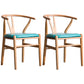 Wood Modern Dining Arm Chair with Color Cushion Wishbone Chair for Home Natural Turquoise 2 Piece Set Clearhalo ' kitchen&dining_furn' 'Dining Chairs' 'Dining Tables & Seating' 'dining_chair' 'furn' 'furn_dining_chair' 'Furniture' 'furniture_dining_chair' 'Kitchen & Dining Furniture' 'kitchen' 3576164