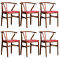 Wood Modern Dining Arm Chair with Color Cushion Wishbone Chair for Home Walnut Red 6 Piece Set Clearhalo ' kitchen&dining_furn' 'Dining Chairs' 'Dining Tables & Seating' 'dining_chair' 'furn' 'furn_dining_chair' 'Furniture' 'furniture_dining_chair' 'Kitchen & Dining Furniture' 'kitchen' 3576172