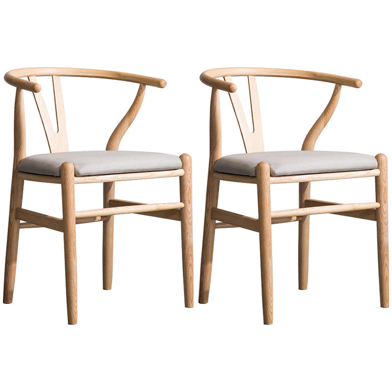 Wood Modern Dining Arm Chair with Color Cushion Wishbone Chair for Home Natural Gray 2 Piece Set Clearhalo ' kitchen&dining_furn' 'Dining Chairs' 'Dining Tables & Seating' 'dining_chair' 'furn' 'furn_dining_chair' 'Furniture' 'furniture_dining_chair' 'Kitchen & Dining Furniture' 'kitchen' 3576173