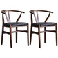 Wood Modern Dining Arm Chair with Color Cushion Wishbone Chair for Home Walnut Black 2 Piece Set Clearhalo ' kitchen&dining_furn' 'Dining Chairs' 'Dining Tables & Seating' 'dining_chair' 'furn' 'furn_dining_chair' 'Furniture' 'furniture_dining_chair' 'Kitchen & Dining Furniture' 'kitchen' 3576179
