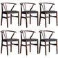 Wood Modern Dining Arm Chair with Color Cushion Wishbone Chair for Home Walnut Black 6 Piece Set Clearhalo ' kitchen&dining_furn' 'Dining Chairs' 'Dining Tables & Seating' 'dining_chair' 'furn' 'furn_dining_chair' 'Furniture' 'furniture_dining_chair' 'Kitchen & Dining Furniture' 'kitchen' 3576181