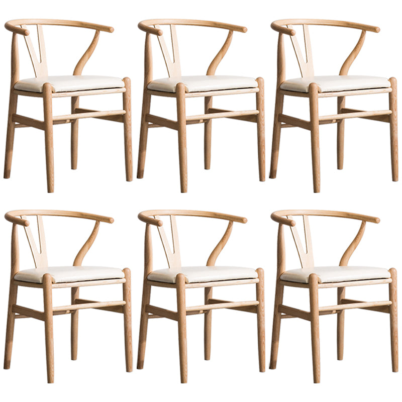 Wood Modern Dining Arm Chair with Color Cushion Wishbone Chair for Home Natural White 6 Piece Set Clearhalo ' kitchen&dining_furn' 'Dining Chairs' 'Dining Tables & Seating' 'dining_chair' 'furn' 'furn_dining_chair' 'Furniture' 'furniture_dining_chair' 'Kitchen & Dining Furniture' 'kitchen' 3576184