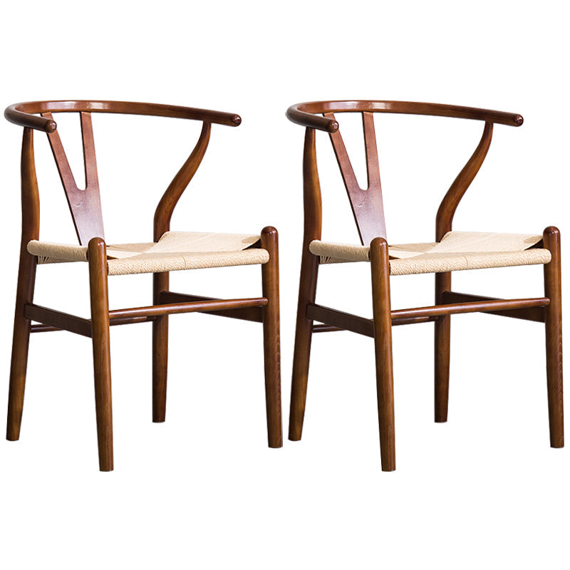 Wood Modern Dining Arm Chair with Color Cushion Wishbone Chair for Home Black Natural 2 Piece Set Clearhalo ' kitchen&dining_furn' 'Dining Chairs' 'Dining Tables & Seating' 'dining_chair' 'furn' 'furn_dining_chair' 'Furniture' 'furniture_dining_chair' 'Kitchen & Dining Furniture' 'kitchen' 3576185