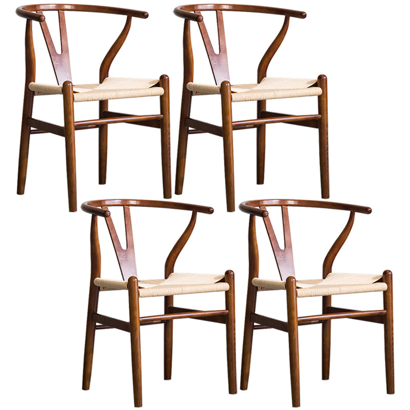 Wood Modern Dining Arm Chair with Color Cushion Wishbone Chair for Home Black Natural 4 Piece Set Clearhalo ' kitchen&dining_furn' 'Dining Chairs' 'Dining Tables & Seating' 'dining_chair' 'furn' 'furn_dining_chair' 'Furniture' 'furniture_dining_chair' 'Kitchen & Dining Furniture' 'kitchen' 3576186