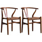 Wood Modern Dining Arm Chair with Color Cushion Wishbone Chair for Home Walnut Bronze 2 Piece Set Clearhalo ' kitchen&dining_furn' 'Dining Chairs' 'Dining Tables & Seating' 'dining_chair' 'furn' 'furn_dining_chair' 'Furniture' 'furniture_dining_chair' 'Kitchen & Dining Furniture' 'kitchen' 3576188