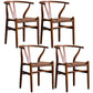 Wood Modern Dining Arm Chair with Color Cushion Wishbone Chair for Home Walnut Bronze 4 Piece Set Clearhalo ' kitchen&dining_furn' 'Dining Chairs' 'Dining Tables & Seating' 'dining_chair' 'furn' 'furn_dining_chair' 'Furniture' 'furniture_dining_chair' 'Kitchen & Dining Furniture' 'kitchen' 3576189