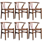 Wood Modern Dining Arm Chair with Color Cushion Wishbone Chair for Home Walnut Bronze 6 Piece Set Clearhalo ' kitchen&dining_furn' 'Dining Chairs' 'Dining Tables & Seating' 'dining_chair' 'furn' 'furn_dining_chair' 'Furniture' 'furniture_dining_chair' 'Kitchen & Dining Furniture' 'kitchen' 3576190