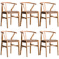 Wood Modern Dining Arm Chair with Color Cushion Wishbone Chair for Home Natural Dark Brown 6 Piece Set Clearhalo ' kitchen&dining_furn' 'Dining Chairs' 'Dining Tables & Seating' 'dining_chair' 'furn' 'furn_dining_chair' 'Furniture' 'furniture_dining_chair' 'Kitchen & Dining Furniture' 'kitchen' 3576196