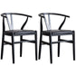 Wood Modern Dining Arm Chair with Color Cushion Wishbone Chair for Home Black Black 2 Piece Set Clearhalo ' kitchen&dining_furn' 'Dining Chairs' 'Dining Tables & Seating' 'dining_chair' 'furn' 'furn_dining_chair' 'Furniture' 'furniture_dining_chair' 'Kitchen & Dining Furniture' 'kitchen' 3576197