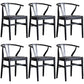 Wood Modern Dining Arm Chair with Color Cushion Wishbone Chair for Home Black Black 6 Piece Set Clearhalo ' kitchen&dining_furn' 'Dining Chairs' 'Dining Tables & Seating' 'dining_chair' 'furn' 'furn_dining_chair' 'Furniture' 'furniture_dining_chair' 'Kitchen & Dining Furniture' 'kitchen' 3576199