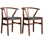 Wood Modern Dining Arm Chair with Color Cushion Wishbone Chair for Home Walnut Green 2 Piece Set Clearhalo ' kitchen&dining_furn' 'Dining Chairs' 'Dining Tables & Seating' 'dining_chair' 'furn' 'furn_dining_chair' 'Furniture' 'furniture_dining_chair' 'Kitchen & Dining Furniture' 'kitchen' 3576200