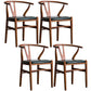 Wood Modern Dining Arm Chair with Color Cushion Wishbone Chair for Home Walnut Green 4 Piece Set Clearhalo ' kitchen&dining_furn' 'Dining Chairs' 'Dining Tables & Seating' 'dining_chair' 'furn' 'furn_dining_chair' 'Furniture' 'furniture_dining_chair' 'Kitchen & Dining Furniture' 'kitchen' 3576201