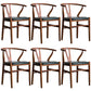 Wood Modern Dining Arm Chair with Color Cushion Wishbone Chair for Home Walnut Green 6 Piece Set Clearhalo ' kitchen&dining_furn' 'Dining Chairs' 'Dining Tables & Seating' 'dining_chair' 'furn' 'furn_dining_chair' 'Furniture' 'furniture_dining_chair' 'Kitchen & Dining Furniture' 'kitchen' 3576202