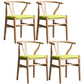 Wood Modern Dining Arm Chair with Color Cushion Wishbone Chair for Home Light Wood Green 4 Piece Set Clearhalo ' kitchen&dining_furn' 'Dining Chairs' 'Dining Tables & Seating' 'dining_chair' 'furn' 'furn_dining_chair' 'Furniture' 'furniture_dining_chair' 'Kitchen & Dining Furniture' 'kitchen' 3576204