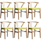 Wood Modern Dining Arm Chair with Color Cushion Wishbone Chair for Home Light Wood Green 6 Piece Set Clearhalo ' kitchen&dining_furn' 'Dining Chairs' 'Dining Tables & Seating' 'dining_chair' 'furn' 'furn_dining_chair' 'Furniture' 'furniture_dining_chair' 'Kitchen & Dining Furniture' 'kitchen' 3576205
