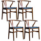 Wood Modern Dining Arm Chair with Color Cushion Wishbone Chair for Home Walnut Blue 4 Piece Set Clearhalo ' kitchen&dining_furn' 'Dining Chairs' 'Dining Tables & Seating' 'dining_chair' 'furn' 'furn_dining_chair' 'Furniture' 'furniture_dining_chair' 'Kitchen & Dining Furniture' 'kitchen' 3576210