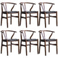 Wood Modern Dining Arm Chair with Color Cushion Wishbone Chair for Home Walnut Matt Black 6 Piece Set Clearhalo ' kitchen&dining_furn' 'Dining Chairs' 'Dining Tables & Seating' 'dining_chair' 'furn' 'furn_dining_chair' 'Furniture' 'furniture_dining_chair' 'Kitchen & Dining Furniture' 'kitchen' 3576214
