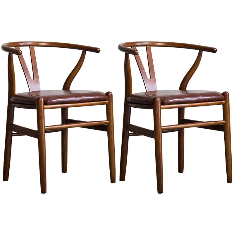 Wood Modern Dining Arm Chair with Color Cushion Wishbone Chair for Home Black Brown 2 Piece Set Clearhalo ' kitchen&dining_furn' 'Dining Chairs' 'Dining Tables & Seating' 'dining_chair' 'furn' 'furn_dining_chair' 'Furniture' 'furniture_dining_chair' 'Kitchen & Dining Furniture' 'kitchen' 3576215