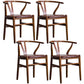 Wood Modern Dining Arm Chair with Color Cushion Wishbone Chair for Home Black Brown 4 Piece Set Clearhalo ' kitchen&dining_furn' 'Dining Chairs' 'Dining Tables & Seating' 'dining_chair' 'furn' 'furn_dining_chair' 'Furniture' 'furniture_dining_chair' 'Kitchen & Dining Furniture' 'kitchen' 3576216