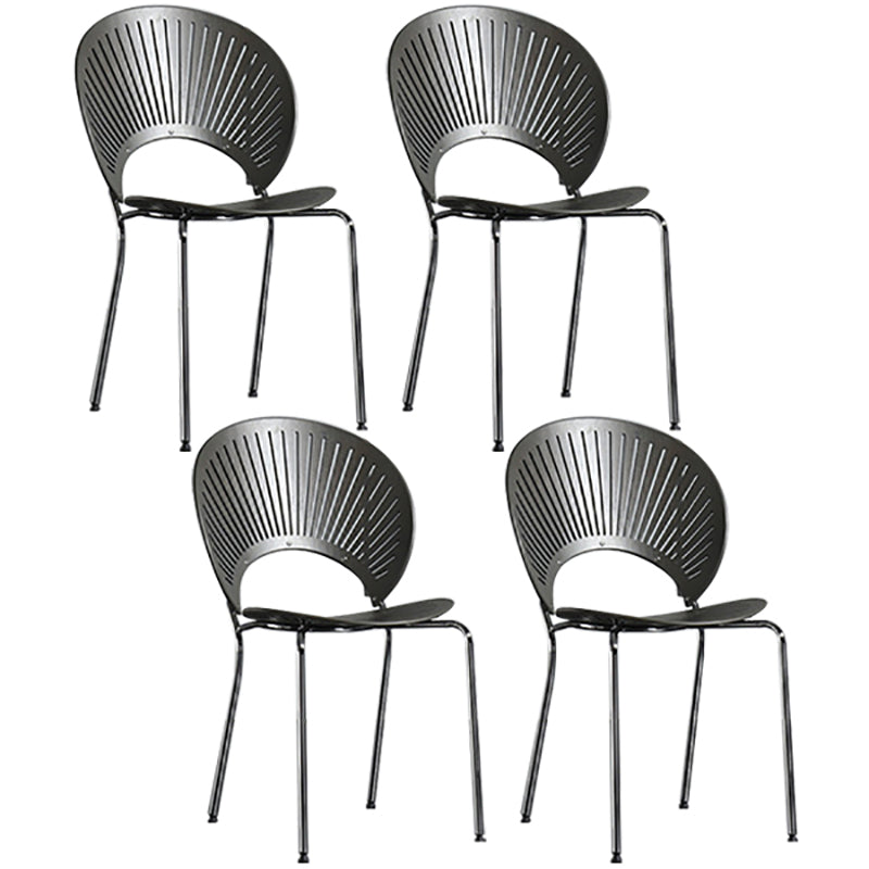 Metal Contemporary Style Kitchen Chair Open Back Side Dining Chairs Set Grey 4 Piece Set Clearhalo ' kitchen&dining_furn' 'Dining Chairs' 'Dining Tables & Seating' 'dining_chair' 'furn' 'furn_dining_chair' 'Furniture' 'furniture_dining_chair' 'Kitchen & Dining Furniture' 'kitchen' 3576220