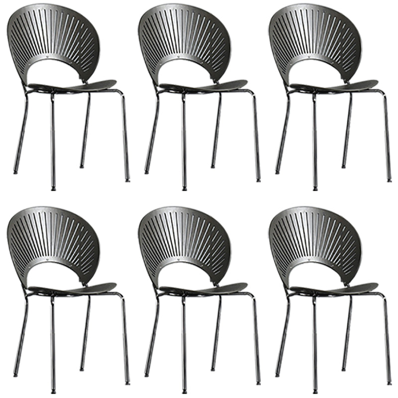 Metal Contemporary Style Kitchen Chair Open Back Side Dining Chairs Set Grey 6 Piece Set Clearhalo ' kitchen&dining_furn' 'Dining Chairs' 'Dining Tables & Seating' 'dining_chair' 'furn' 'furn_dining_chair' 'Furniture' 'furniture_dining_chair' 'Kitchen & Dining Furniture' 'kitchen' 3576222