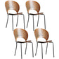 Metal Contemporary Style Kitchen Chair Open Back Side Dining Chairs Set Walnut 4 Piece Set Clearhalo ' kitchen&dining_furn' 'Dining Chairs' 'Dining Tables & Seating' 'dining_chair' 'furn' 'furn_dining_chair' 'Furniture' 'furniture_dining_chair' 'Kitchen & Dining Furniture' 'kitchen' 3576227