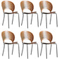 Metal Contemporary Style Kitchen Chair Open Back Side Dining Chairs Set Walnut 6 Piece Set Clearhalo ' kitchen&dining_furn' 'Dining Chairs' 'Dining Tables & Seating' 'dining_chair' 'furn' 'furn_dining_chair' 'Furniture' 'furniture_dining_chair' 'Kitchen & Dining Furniture' 'kitchen' 3576228