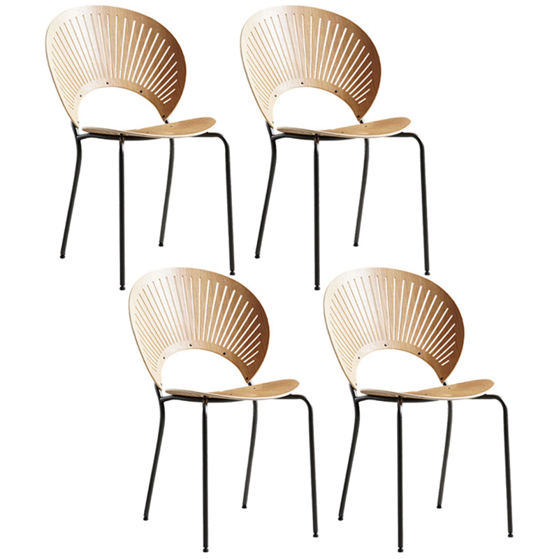 Metal Contemporary Style Kitchen Chair Open Back Side Dining Chairs Set Wood 4 Piece Set Clearhalo ' kitchen&dining_furn' 'Dining Chairs' 'Dining Tables & Seating' 'dining_chair' 'furn' 'furn_dining_chair' 'Furniture' 'furniture_dining_chair' 'Kitchen & Dining Furniture' 'kitchen' 3576232