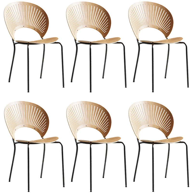 Metal Contemporary Style Kitchen Chair Open Back Side Dining Chairs Set Wood 6 Piece Set Clearhalo ' kitchen&dining_furn' 'Dining Chairs' 'Dining Tables & Seating' 'dining_chair' 'furn' 'furn_dining_chair' 'Furniture' 'furniture_dining_chair' 'Kitchen & Dining Furniture' 'kitchen' 3576234