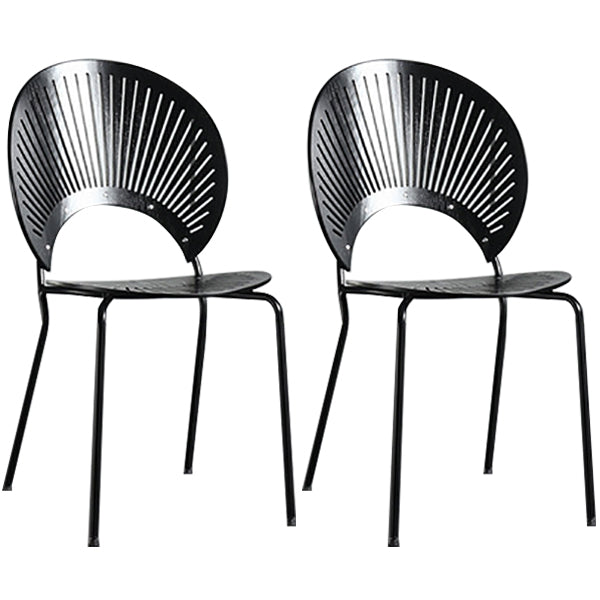 Metal Contemporary Style Kitchen Chair Open Back Side Dining Chairs Set Black 2 Piece Set Clearhalo ' kitchen&dining_furn' 'Dining Chairs' 'Dining Tables & Seating' 'dining_chair' 'furn' 'furn_dining_chair' 'Furniture' 'furniture_dining_chair' 'Kitchen & Dining Furniture' 'kitchen' 3576236