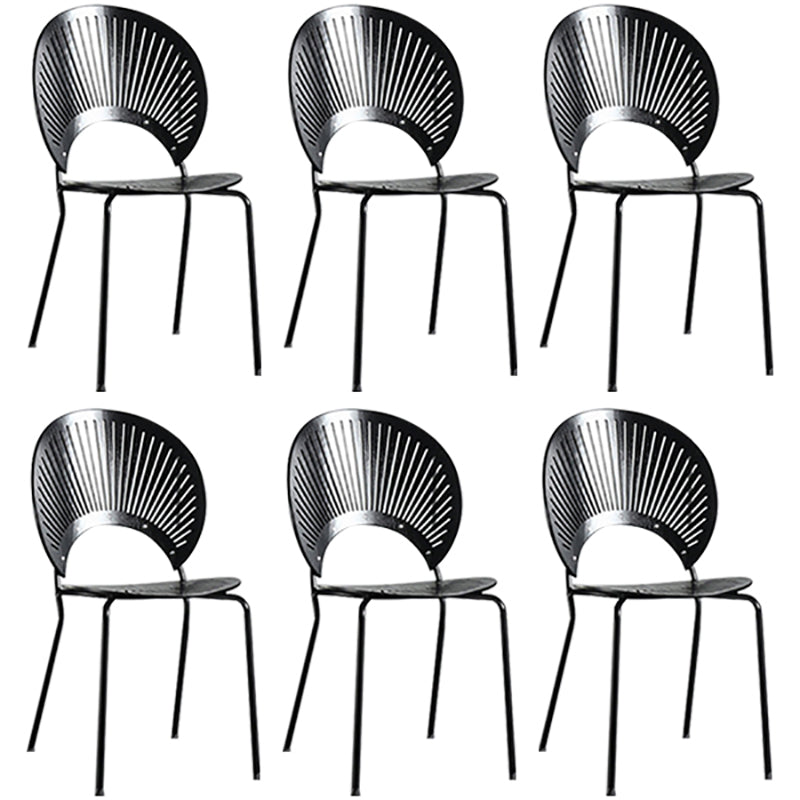 Metal Contemporary Style Kitchen Chair Open Back Side Dining Chairs Set Black 6 Piece Set Clearhalo ' kitchen&dining_furn' 'Dining Chairs' 'Dining Tables & Seating' 'dining_chair' 'furn' 'furn_dining_chair' 'Furniture' 'furniture_dining_chair' 'Kitchen & Dining Furniture' 'kitchen' 3576240