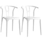 Contemporary Plastic Open Side Chair Stacking Study Room Dining Chair With Matte Finish White Wishbone 2 Piece Set Clearhalo ' kitchen&dining_furn' 'Dining Chairs' 'Dining Tables & Seating' 'dining_chair' 'furn' 'furn_dining_chair' 'Furniture' 'furniture_dining_chair' 'Kitchen & Dining Furniture' 'kitchen' 3576243