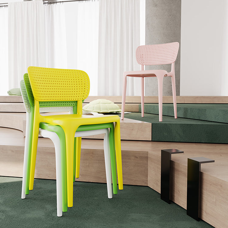 Contemporary Plastic Open Side Chair Stacking Study Room Dining Chair With Matte Finish Clearhalo ' kitchen&dining_furn' 'Dining Chairs' 'Dining Tables & Seating' 'dining_chair' 'furn' 'furn_dining_chair' 'Furniture' 'furniture_dining_chair' 'Kitchen & Dining Furniture' 'kitchen' 3576244